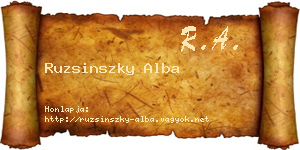 Ruzsinszky Alba névjegykártya